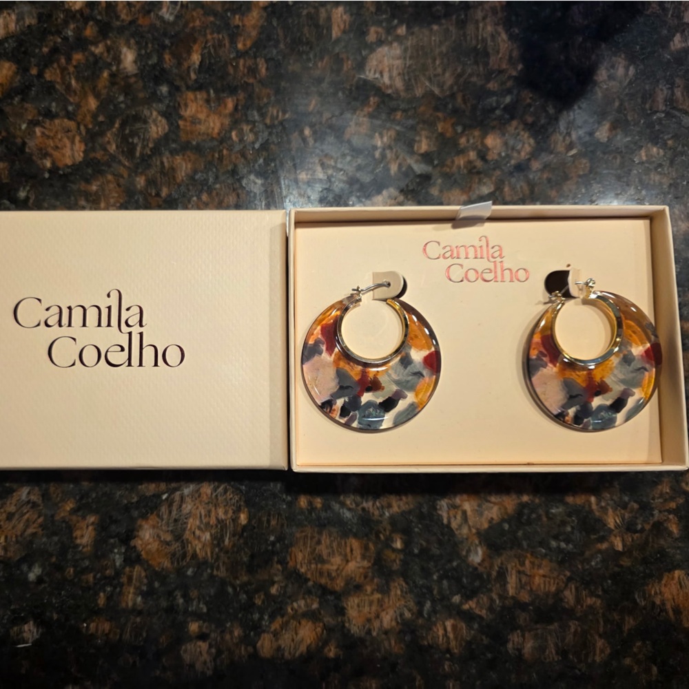 Camila Coelho Colorful Statement Hoop Earrings